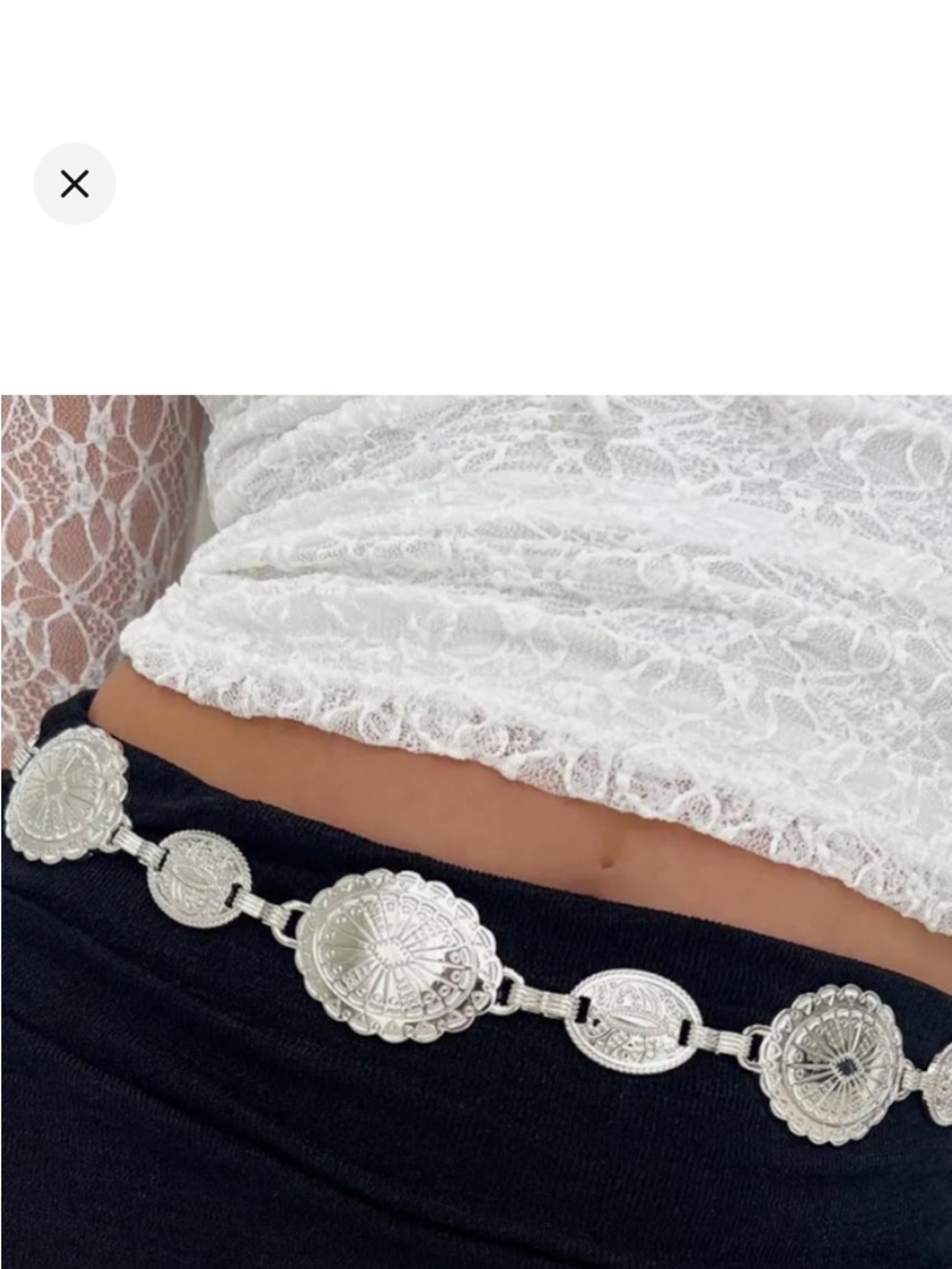 Princess Polly Coachella Silver Embossed Coin Waist Belt
